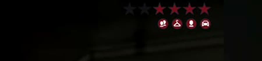 The GTA 6 wanted HUD showing six star positions, four of them lit red, with four round icons underneath